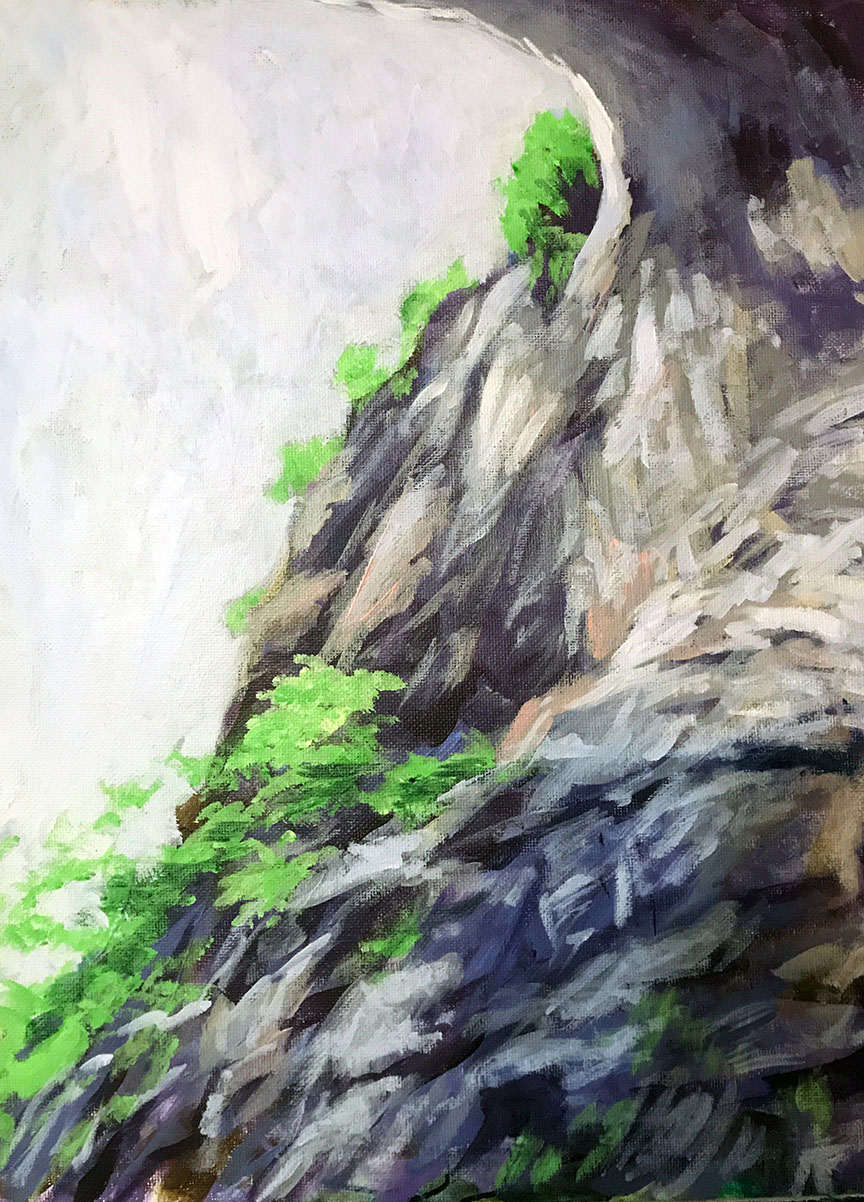 Natural Bridge with White Sky